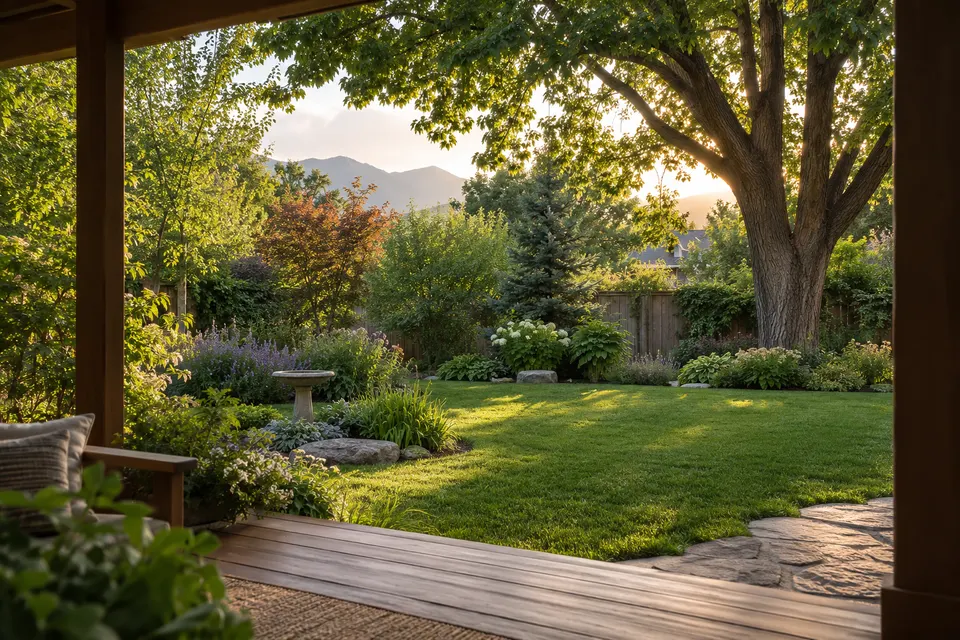 Generated illustration of a Salt Lake City residential yard.